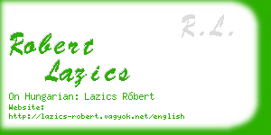 robert lazics business card